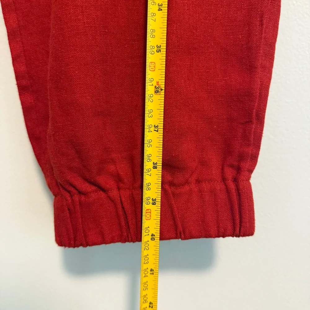 Banana Republic Women’s Linen Blend Dark Red Cargo‎ Pants Size XL